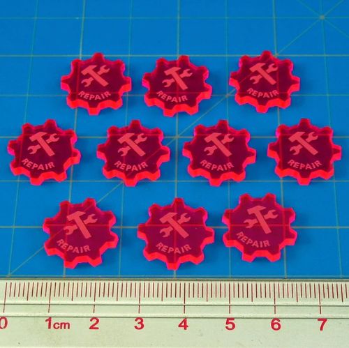 LITKO Fluorescent Pink Repair Command Tokens Compatible with Star Wars Armada (10)